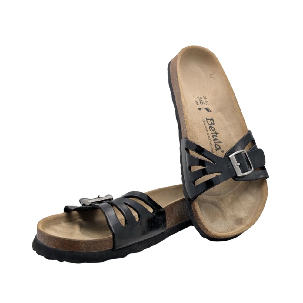 Betula by Birkenstock Navy Cut-Out Buckle Sandals Size Womens 7